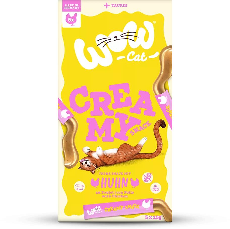 WOW Creamy Premium Katzensnacks mit Huhn, 5x15g