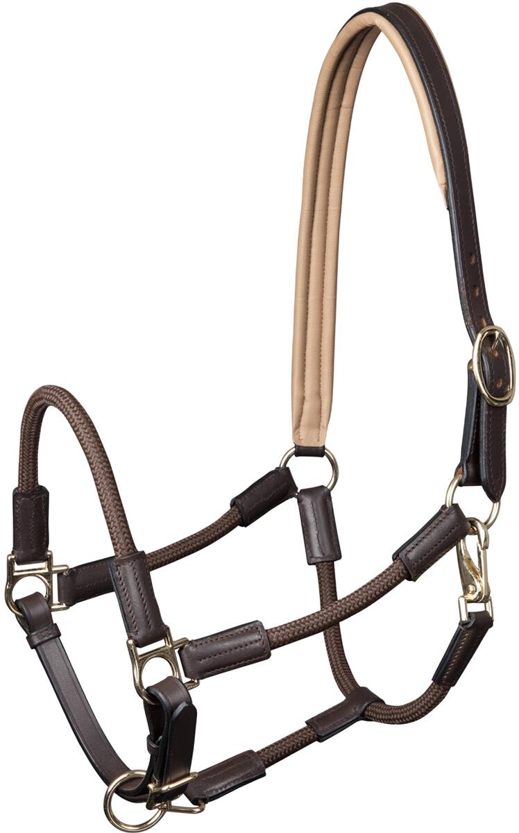 Waldhausen X-Line Nevada Lederhalfter, braun/gold, VB