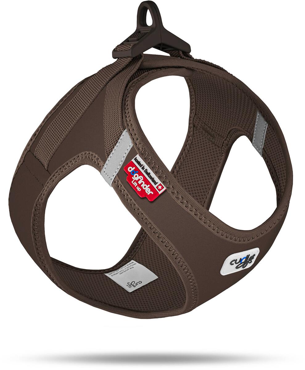 curli Clasp Softshell Hundegeschirr, braun, 3XS
