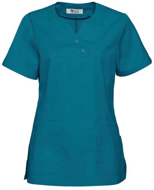 CLINIC DRESS Core Damen Schlupfkasack mit Druckknöpfen, petrol, Gr. 38