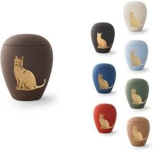 Völsing Siena Tierurne, goldenes Katzenmotiv