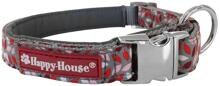 Collare Happy House Flora, nylon, rosso, L