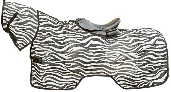HKM Zebra Fliegenausreitdecke, weiß/schwarz, 165cm