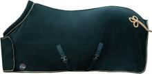 Tappeto felpato HKM con colletto, verde abete/oro, 155 cm