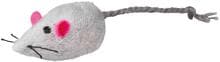 Topolini di peluche Trixie, erba gatta, 5cm, 2 pezzi, bianco/grigio