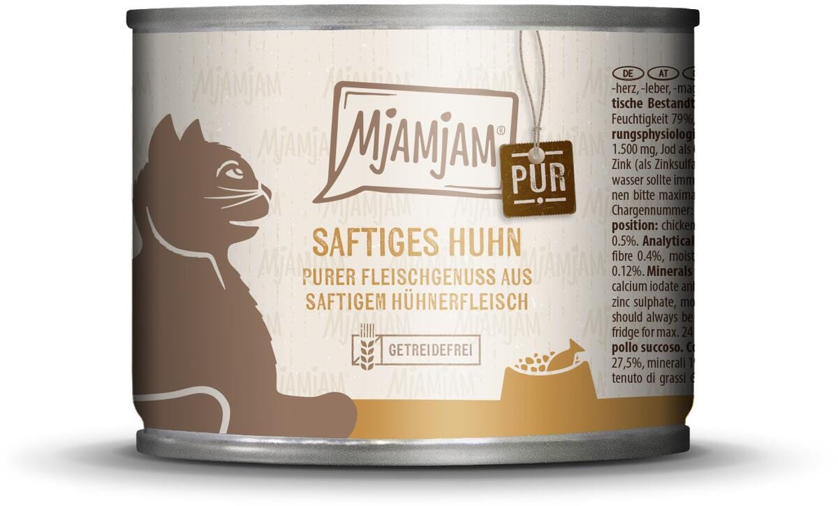Mjamjam Katzenfutter Huhn Pur, 6x200g