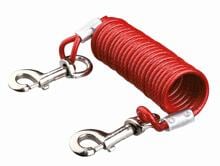 Trixie Anbindeleine mit Spiralkabel, 5m, rot