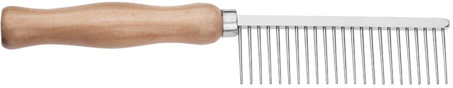 HPP Griffkamm mit Holzgriff, 18cm, mittel