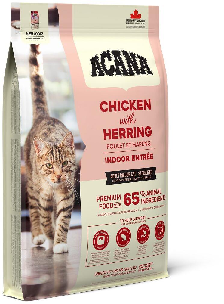 Acana Cat Indoor Entrée Trockenfutter mit Huhn, Hering & Truthahn, 4,5kg