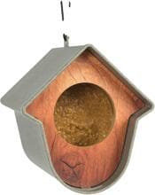 Singing Friend Eco Evie Vogelfutterhaus, grau/Holz