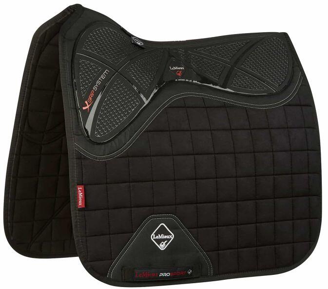 LeMieux X-Grip Silikon Dressurschabracke, L, schwarz