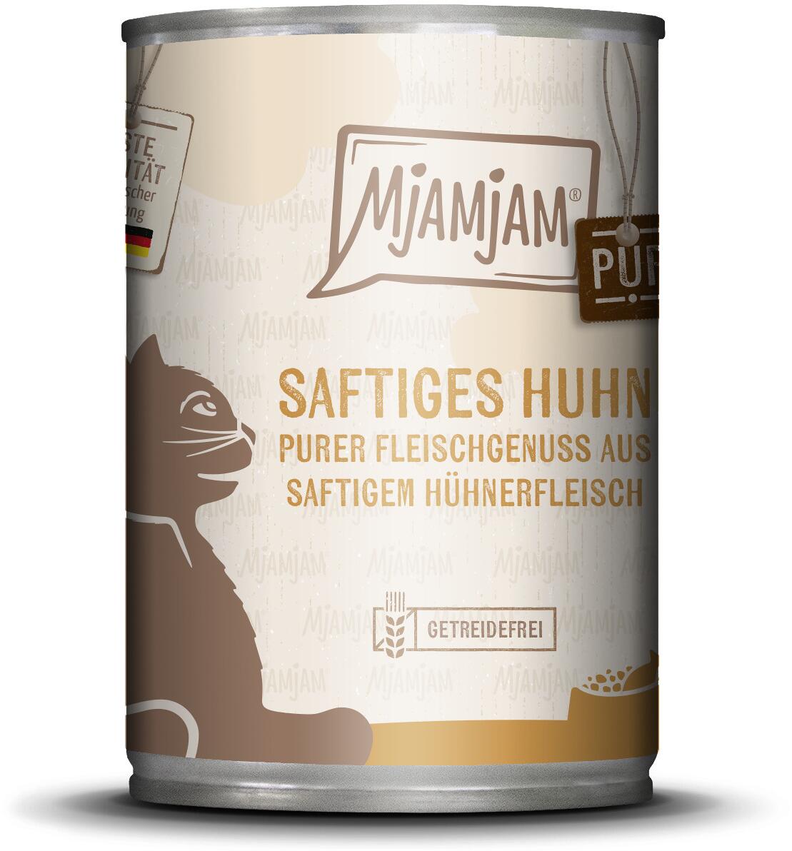 Mjamjam Katzenfutter Huhn Pur, 6x400g