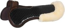Acavallo Withers Free Hexa Gel Pad, raised at the front, lambskin edging, one size, brown/natural