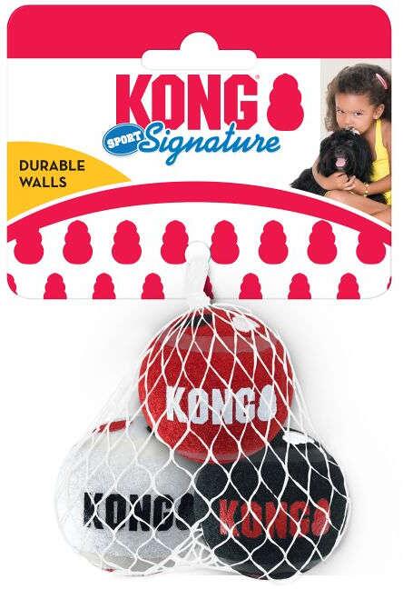 KONG Signature Sport Balls Hundespielzeug, 3er Set, S/Ø5cm