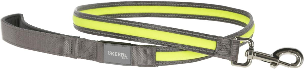KERBL Pet Light & Reflex Leuchtleine, gelb, 120cm/25mm