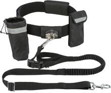 Trixie Bauchgurt mit Leine, schwarz/grafit, M-L