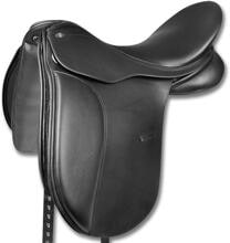 Sella da dressage Waldhausen Comfort, in pelle, nera, 43 cm/17".