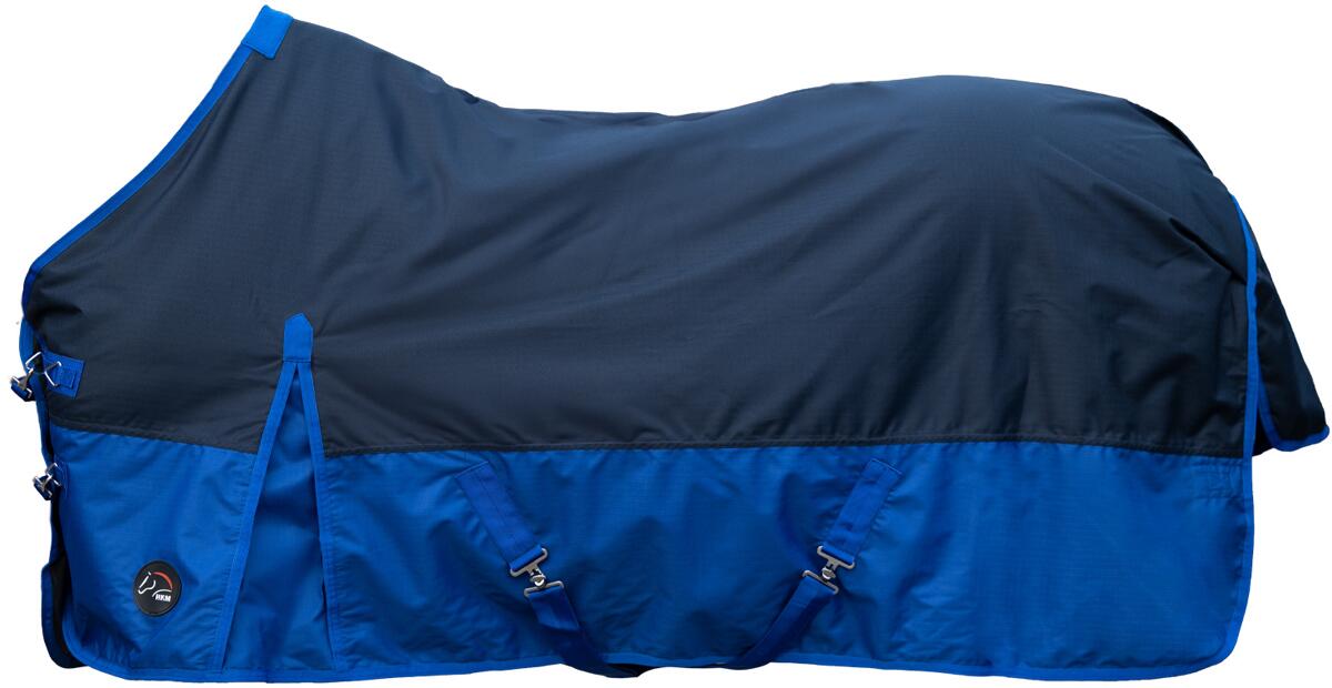 HKM Chester Weidedecke, 600D Fleecefutter, dunkelblau/blau, 165cm