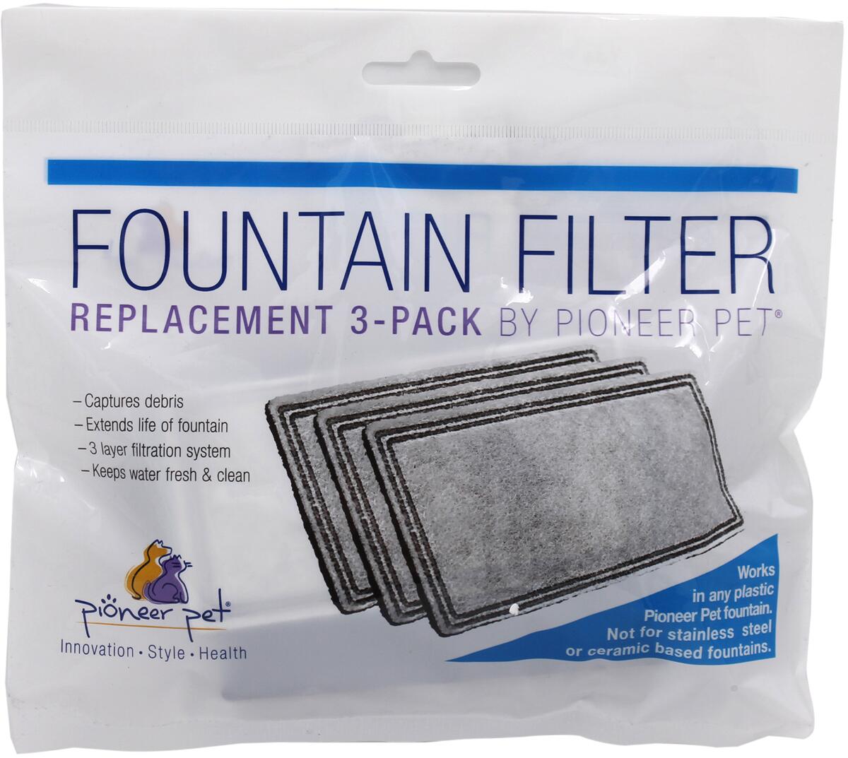 Pioneer Pet Vlieskohlefilter für Trinkbrunnen, 3 Stück