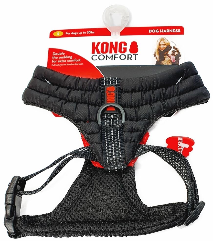 KONG Komfort Hundegeschirr, S, schwarz