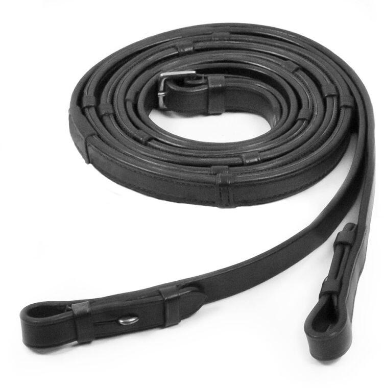 Schockemöhle SP Gummiert Trensenzügel, black/silver, WB XL