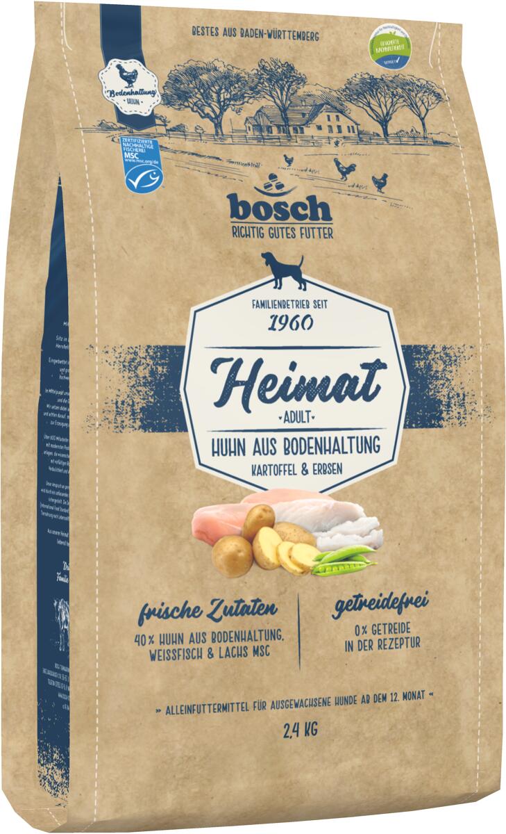 Bosch Heimat Adult Trockenfutter mit Tierwohl-Huhn und MSC-Fisch, 2,4kg