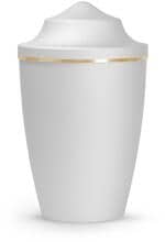 Urna per animali Völsing Lina Edition, fascia dorata spazzolata, velluto bianco, 2,8 L