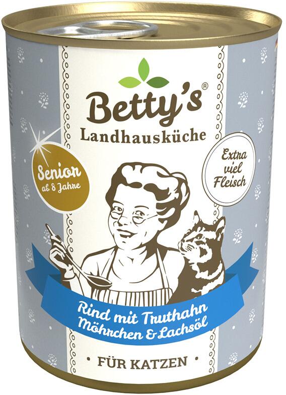 Bettys Landhausküche Cat Nassfutter Senior mit Rind, Truthahn & Möhrchen, 6x400g