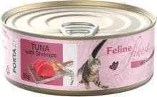 Porta21 Feline Finest Nassfutter, Thunfisch & Shrimps, 24x85g
