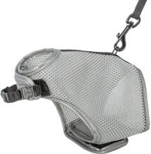 Trixie Softgeschirr, Katze, mit Leine, 28–42cm, 1,20m,grau