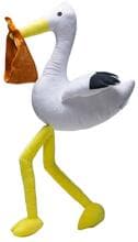 beeztees Puppy Kuscheltier mit Herzschlag, Storch Bibi, 75cm