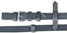 HKM Zügel mit Lederstopper, Gurtband, schwarz