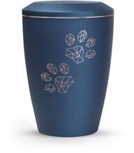 Urna per animali Völsing Karat Edition, zampe geometriche, velluto blu navy, 1,5 L