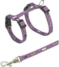 Trixie Junior kitten harness with lead, cat motif, 21-33cm/8mm, 1.20m, assorted colours