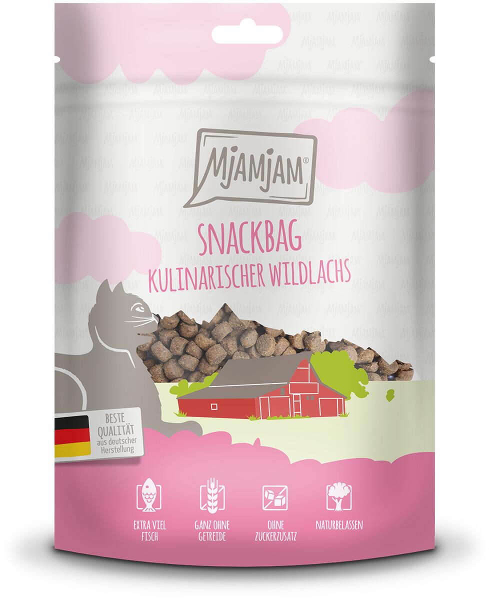 Mjamjam Snackbag Katzensnack, 8x125g, Wildlachs
