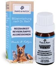 Paws & Patch Blütenmischung nach Dr. Bach | Reizbarkeit Aggressionen | 10 g Nahrungsergänzung