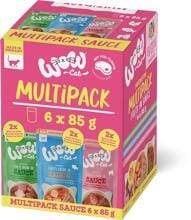 WOW Premium Nassfutter Multipack Saucen-Menüs, 6x85g