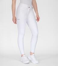 Pantaloni da equitazione in silicone ELT Comfort Ride, bianchi, taglia 46