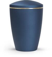 Urna per animali Völsing Lina Edition, fascia dorata spazzolata, velluto blu navy, 2,8 L