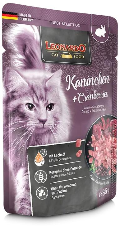 Leonardo Finest Selection Nassfutter, 16x85g, Kaninchen & Cranberries