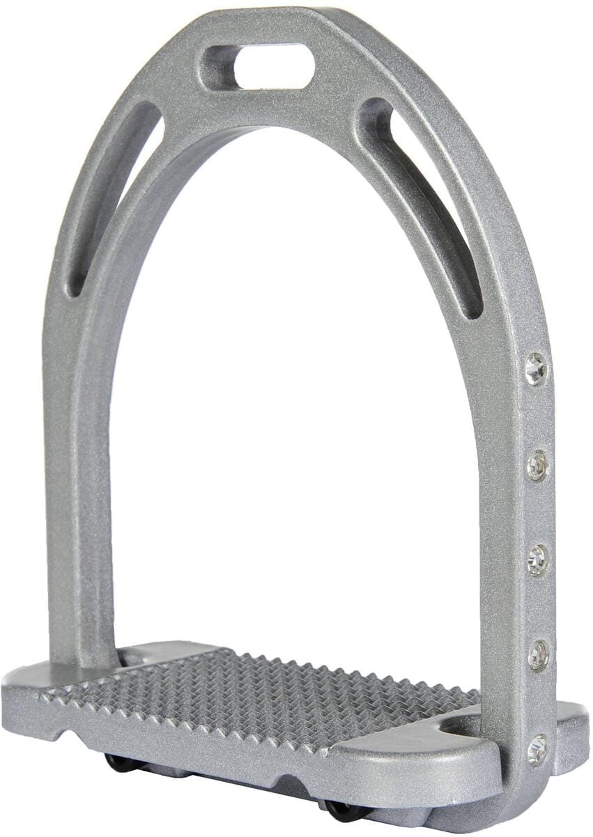 HKM Glitter Steigbügel, silber, 12cm