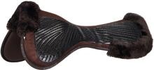 Sottosella Acavallo in memory foam, Gel Grip, piatto, bordo in pelle di agnello, taglia unica, marrone/marrone