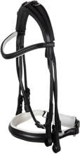 Briglia Acavallo Fornarina, pelle di vitello laminata, nero/bianco, Full