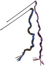 canna da pesca per gatti beeztees con asta in peluche, assortiti