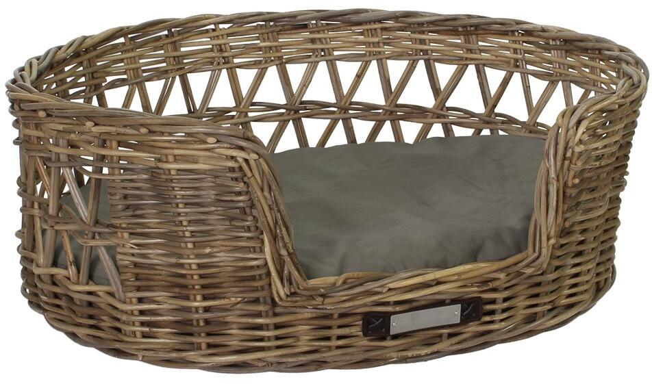 Happy House Luxury Rattankorb, offener zopf, oval, L