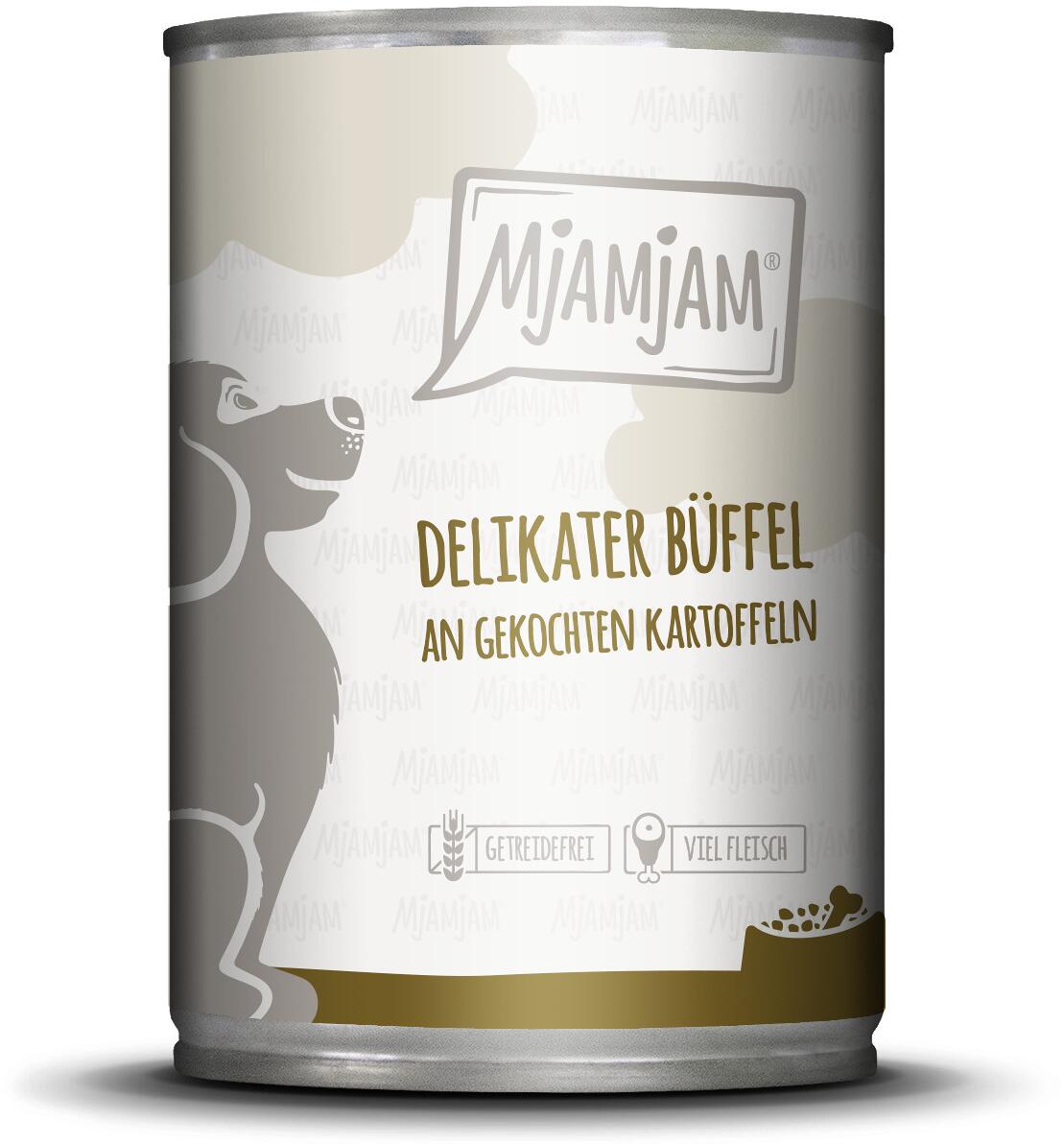 Mjamjam Nassfutter mit Büffel & Kartoffeln, 6x400g
