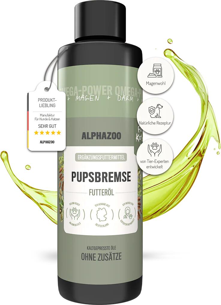 alphazoo Pupsbremse Futteröl für Katzen, 250ml