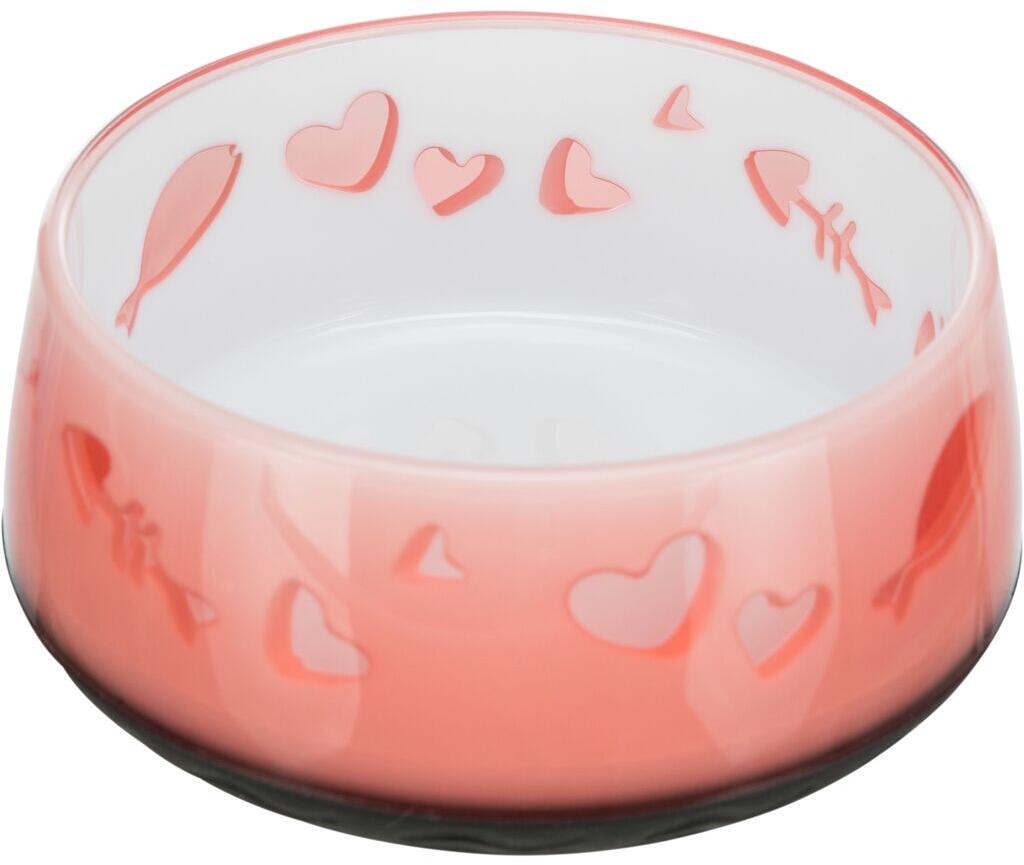 Trixie Napf, Fisch-Herz-Motiv, Kunststoff/Gummi, 0,3L/ø12cm, farblich sortiert