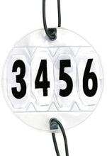 Numeri da competizione HKM, regolabili, bianchi, 1 paio