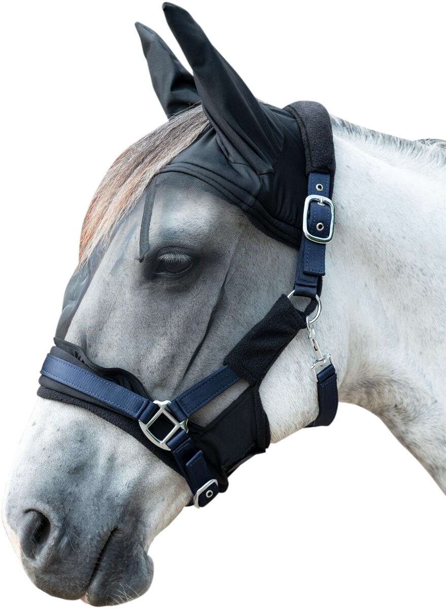HKM Premium Fliegenschutzmaske, schwarz, Pony